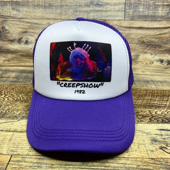 Creepshow 1982 Mens Trucker Hat Purple Snapback Horror Anthology Baseball Cap - Picture 2 of 8